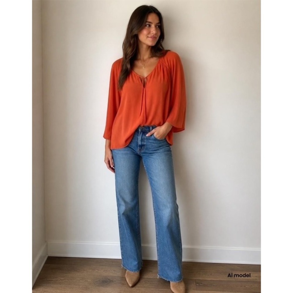 Karen Kane Orange Blouse Size‎ 1 X